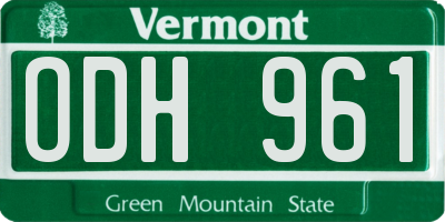 VT license plate ODH961