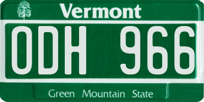 VT license plate ODH966