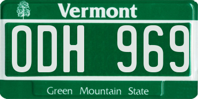 VT license plate ODH969