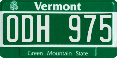 VT license plate ODH975