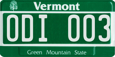 VT license plate ODI003