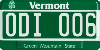 VT license plate ODI006