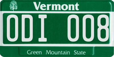 VT license plate ODI008