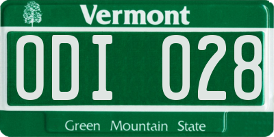 VT license plate ODI028