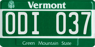 VT license plate ODI037
