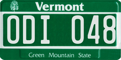 VT license plate ODI048