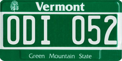 VT license plate ODI052
