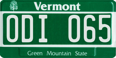 VT license plate ODI065