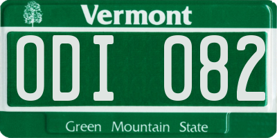VT license plate ODI082
