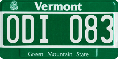 VT license plate ODI083