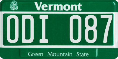 VT license plate ODI087