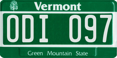 VT license plate ODI097
