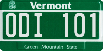 VT license plate ODI101