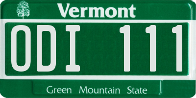 VT license plate ODI111