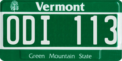 VT license plate ODI113