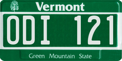VT license plate ODI121