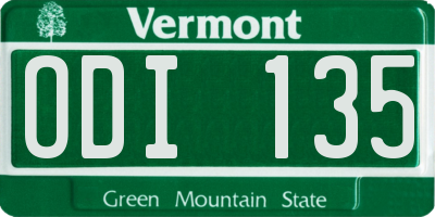 VT license plate ODI135
