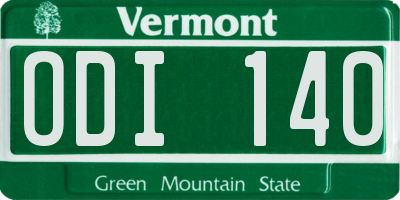 VT license plate ODI140