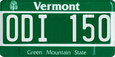 VT license plate ODI150