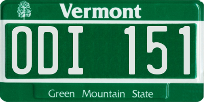 VT license plate ODI151