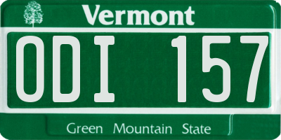 VT license plate ODI157