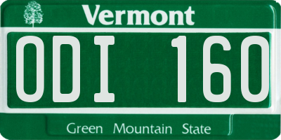VT license plate ODI160
