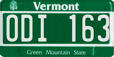 VT license plate ODI163