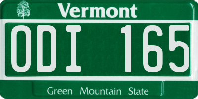 VT license plate ODI165