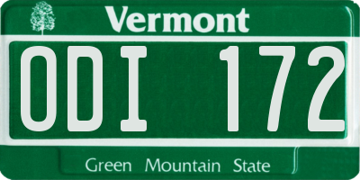 VT license plate ODI172