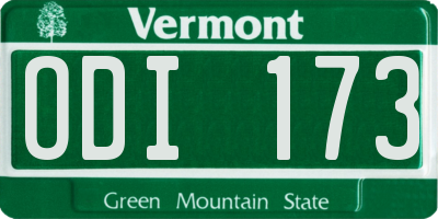VT license plate ODI173