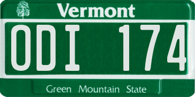 VT license plate ODI174
