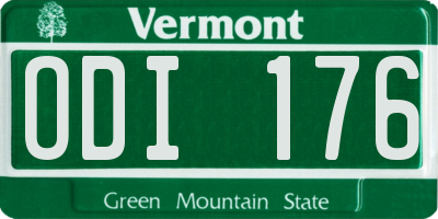 VT license plate ODI176