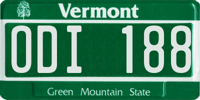 VT license plate ODI188