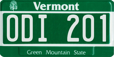 VT license plate ODI201