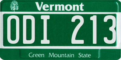 VT license plate ODI213