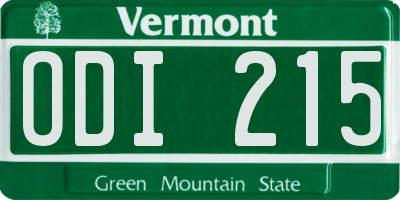 VT license plate ODI215