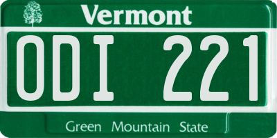 VT license plate ODI221