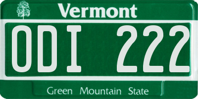 VT license plate ODI222
