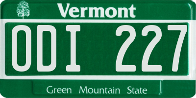 VT license plate ODI227