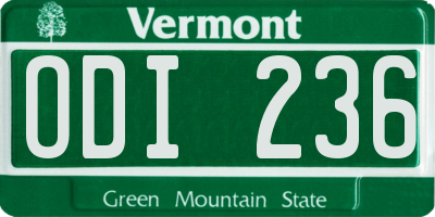 VT license plate ODI236