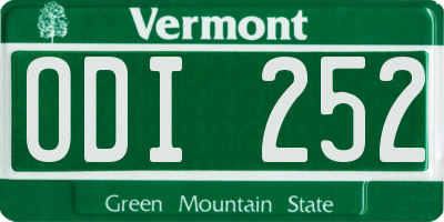 VT license plate ODI252