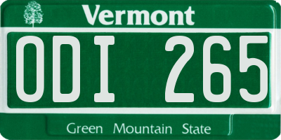 VT license plate ODI265