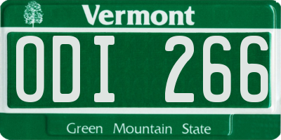 VT license plate ODI266