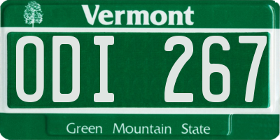 VT license plate ODI267