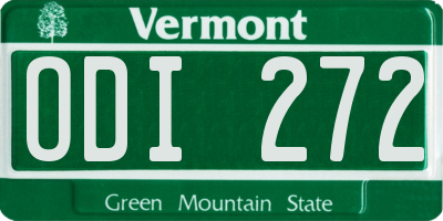 VT license plate ODI272