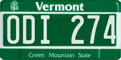 VT license plate ODI274
