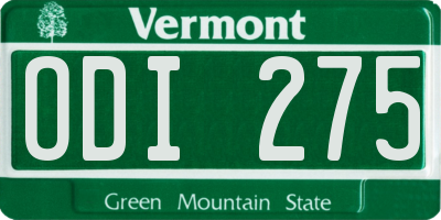 VT license plate ODI275