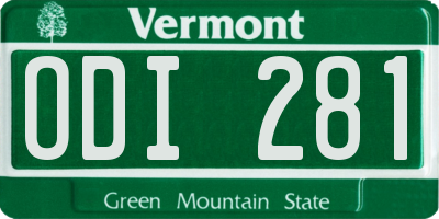 VT license plate ODI281