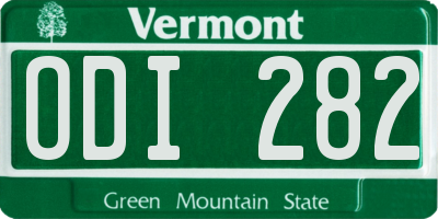 VT license plate ODI282
