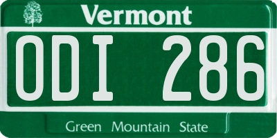 VT license plate ODI286